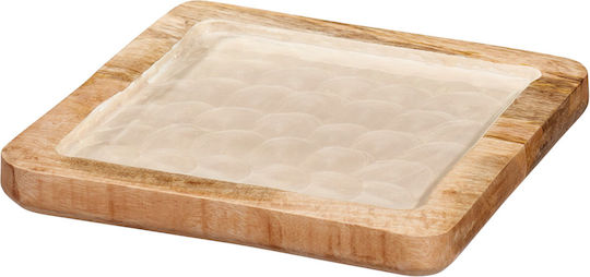 Ξύλινος Δίσκος Σερβιρίσματος 20x20cm
