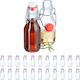 Set 24 Sticle de Sticlă Capace Etanșe 100 Ml Transparente Roșii Albe 14x5cm