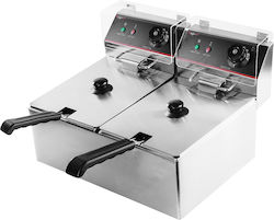 Mega-M Elektrische Kommerzielle Fritteuse mit 6.6kW Leistung, Kapazität pro Korb 8lt, 18.5x24x13cm