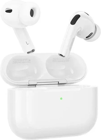 Borofone BW98 In-ear Bluetooth Handsfree Ακουστικά με Θήκη Φόρτισης Λευκά