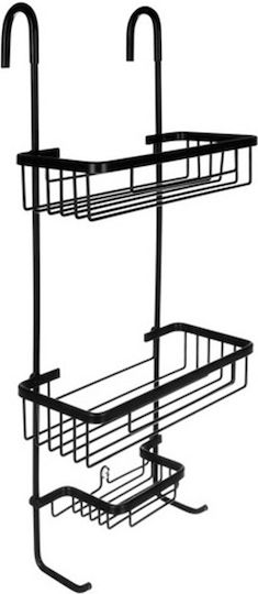 An der Wand montiertes Badezimmerregal Metallisch 63x14x28cm Schwarze