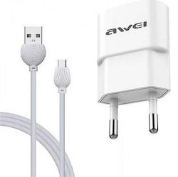 Awei Charger with USB-A Port and USB-C Cable Wh...