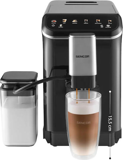 Sencor Automatic Espresso Machine 1350W 20bar Pressure for Cappuccino with Grinder Green SES 8100BK
