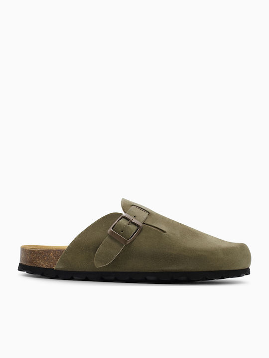 Paradise Bios Leather Winter Women's Green Slippers