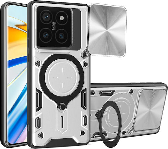 Forcell Xiaomi 14t Pro 5g Camshield Suport Magnetic Husă Rigidă Argintie