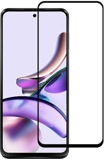 Motorola Moto G13 G23 G53 G73 Προστατευτικό Τζαμάκι Μαύρο 6d Full Screen Tempered Glass Black
