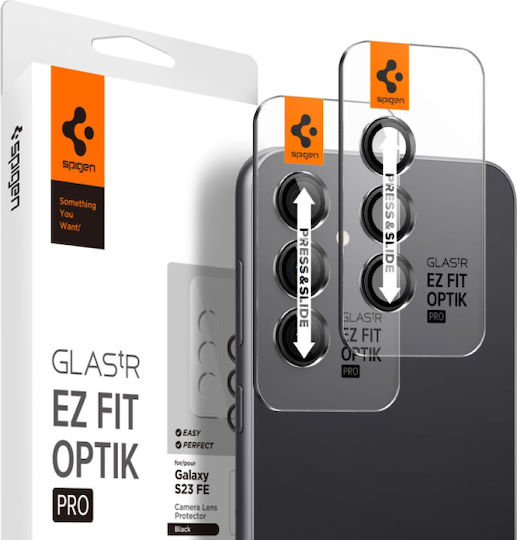 Spigen Optik Ez Fit Tempered Glass Camera Lens Samsung S23 Fe Black 2pcs