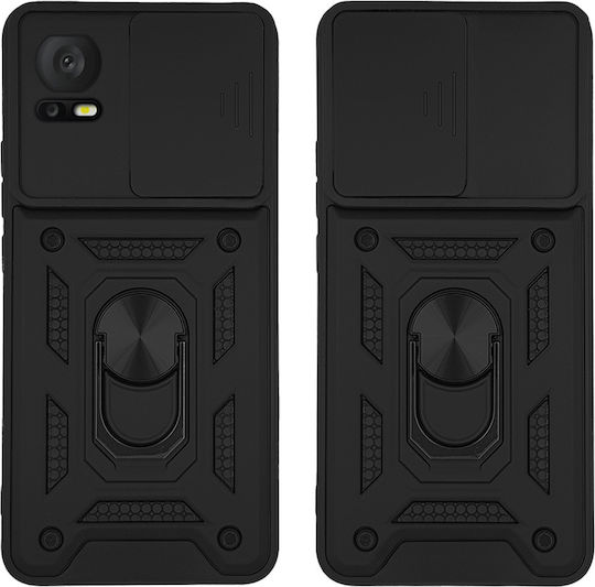 Sonique Ring Armor Campro Handyhülle Für Tcl 405 Tcl 406 Tcl 408 Schwarz