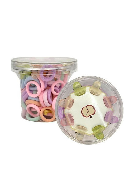 Colorjar Haargummis Clips Herzchen Set 100 Stück