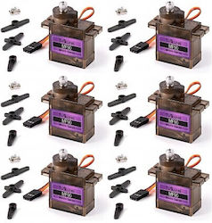 Set Servo Metalic Miuzei 6 Bucăți Micro Servo Rc 9g 180 Grade Motor Mic Arduino Model Construcție Braț Robotic Avion 1/10 1/8 Mașină Barcă Servo Cablu Brațe Incluse