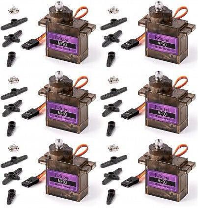 Set Servo Metalic Miuzei 6 Bucăți Micro Servo Rc 9g 180 Grade Motor Mic Arduino Model Construcție Braț Robotic Avion 1/10 1/8 Mașină Barcă Servo Cablu Brațe Incluse