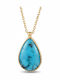 Kiriakos Gofas Necklace From Gold Plated Silver Turquoise