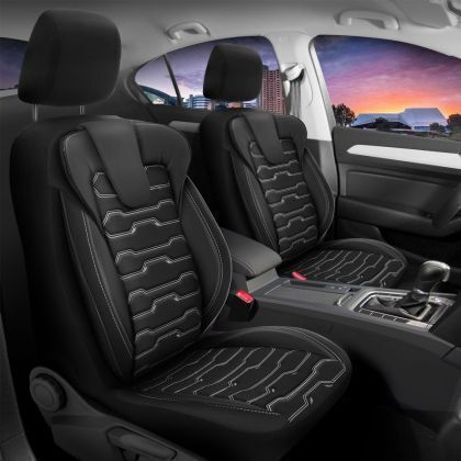 3D Leather Car Seat Covers Streetech Sport Sp11 Black