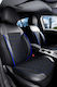 3D Leather Car Seat Covers Streetech Carbon Black Blue Stitching