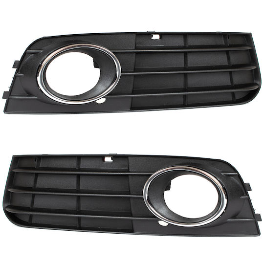 Audi A4 B8 07-11 Halogen Kühlergrill Kühlergrill In Stoßstange 3 Strahlen Chromrahmen Links + Rechts Set
