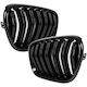 Bmw X3 F25 11-14 Grille Between Headlights Kidneys Left + Right Set Black Glossy Double Bar