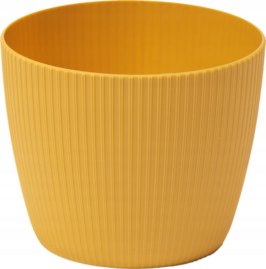 Lamela Magnolia Jumper Plastic Flower Pot Mustard 14cm