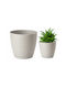 Form Plastic Plastic Flower Pot Light Gray with Saucer 10.7x10.7cm