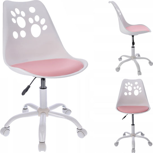 Kids Desk Chair White 52x52x83-95cm