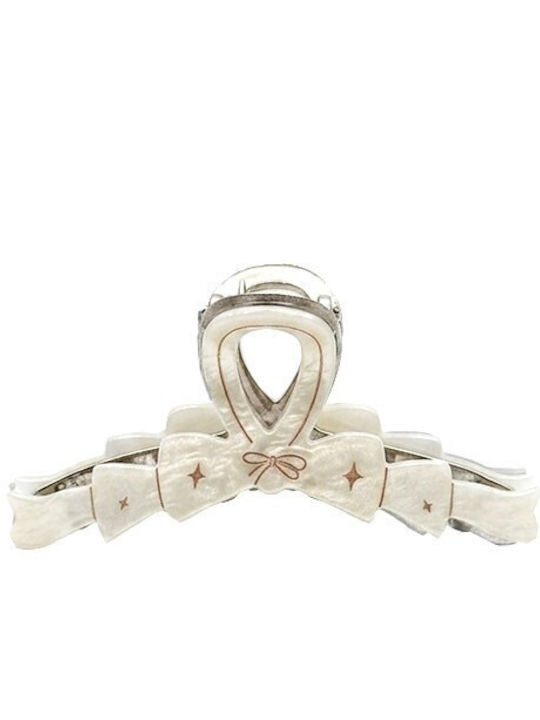 Roun Star Clip Hair Clasp Bone Round Handle Stars 11.5cm Beige