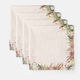 Tischservietten 45x45 cm Set 4 Stück 100% Baumwolle Rosa Vinca Blumen