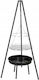 Hängender Holzkohlegrill Feuerbox 52cm Schwarzer Stahl Chrom Rost