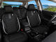 Universal Car Seat Covers Set Panda Detroit Fabric Front Rear Black White Stripe