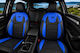 Universal Car Seat Covers Set Panda Rodos Eco Leather Front Rear Black Blue