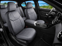 Set Car Seat Covers Universal Panda Rodos Eco Leather Front Rear Grey