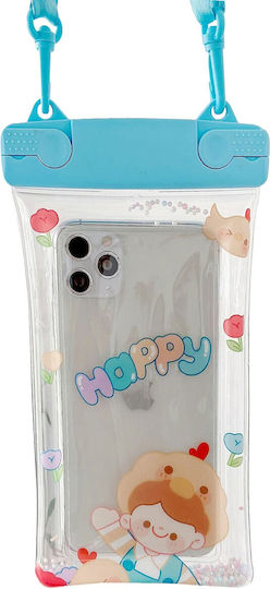 Fruity Waterproof Flippy Underwater Case Snowproof Universal Waterproof Lanyard Phone Documents Happy Boy Blue