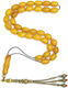 Roloi Komboloi Worry Beads with 33 Amber Beads Length 46cm Yellow
