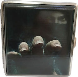 Metallische Zigarettenschachtel Thema Ninja 10x10x1,5cm 43330-11