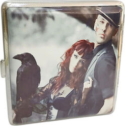 Tabachieră Metalică Tema Cuplu Îmbrățișare 10x10x1,5cm 43330-12