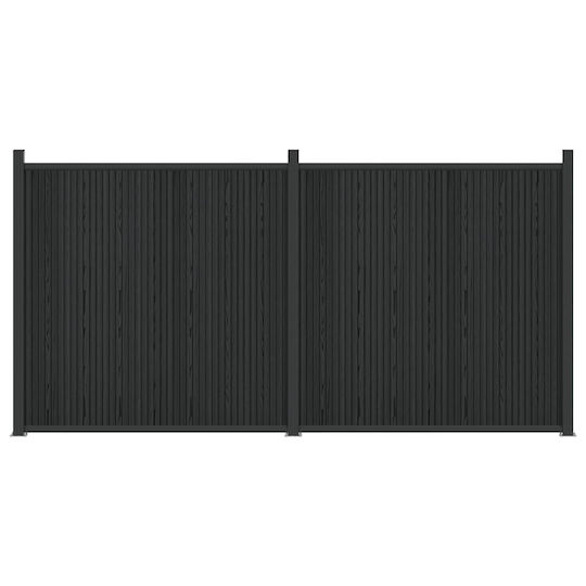 vidaXL Material Pentru Garduri De Grădină Din WPC 186.5x355cm 2 Bucăți Negre