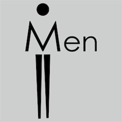Σήμανση Αυτοκόλλητη Wc Ανδρών-men Ασημί-μαύρο 15x15εκ Πλαστικό