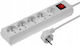 Extension Cord Switch 5-sockets Grounding 10a 3m Omy 3x1 White Ps-570ws T-106010