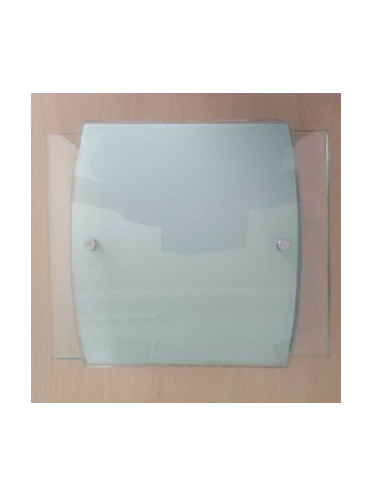 Arlight Απλίκα Τοίχου 28,5x22,5x10cm 2x40w Γυαλί Διαφανές-οπάλ
