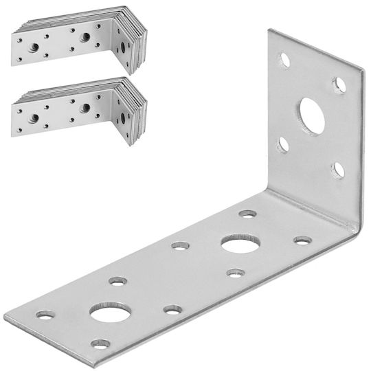 Kotarbau Carpenter's Angle Steel Construction Connector Stainless Galvanized 100 X 50 X 35 Mm Set 25 Pcs