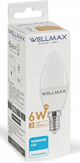 Led Bulb 6w E14 Candle 540lm Warm 3000k Samsung Gol111c06