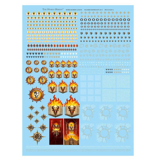 Horus Heresy Word Bearers Legion Transfer Sheet