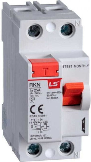 Residual Current Circuit Breaker 2p 25a 0.3a Type A Rkn2p 25a 300maa