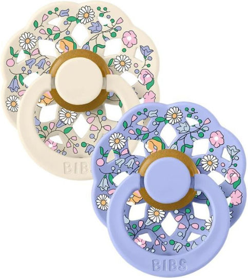 Bibs Boheme Suzete Cauciuc Ivory / Lavender pentru 0+ luni 2 bucăți