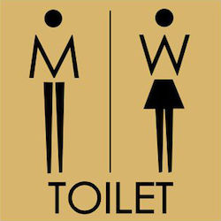 Σήμανση Αυτοκόλλητη Toilet Men-women Χρυσό-μαύρο 11x11εκ Πλαστικό