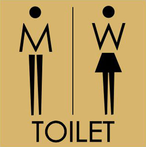 Σήμανση Αυτοκόλλητη Toilet Men-women Χρυσό-μαύρο 11x11εκ Πλαστικό