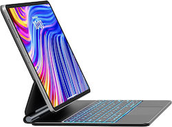 Husă Tastatură Earto Ipad Pro 12.9 M2 2024 7RGB Magnetică Qwerty Husă Tastatură Earto Ipad Pro 12.9 M2 2024 7RGB Magnetică Qwerty