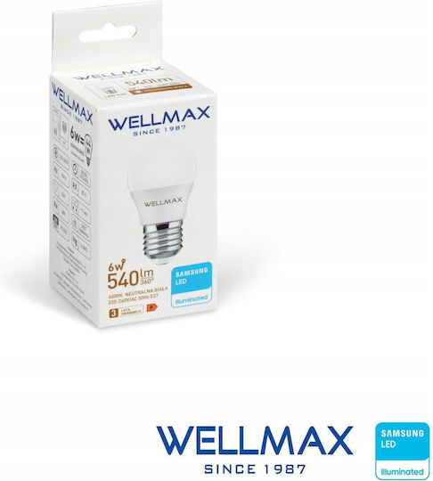 Wellmax LED Bulb 6W for E27 Socket Natural White 540lm