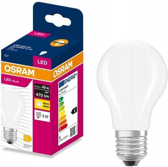 Eko Light LED Bulb 4.2W for E27 Socket Warm White 470 Lumen