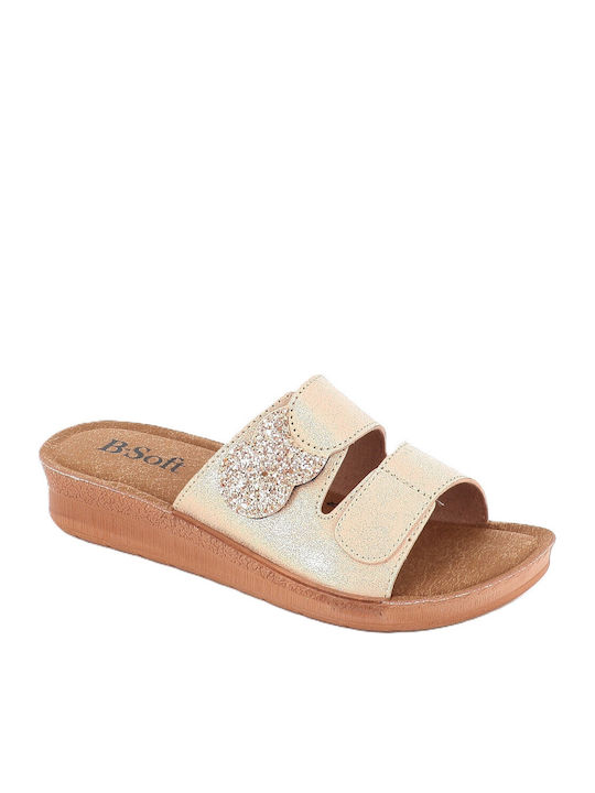 Damen Flache Sandalen Beige