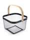 Orion Bamboo Black Storage Basket 27x24.5x17.5cm