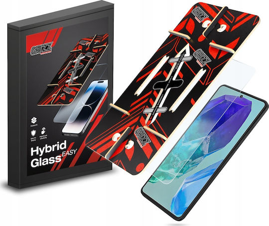 Grizzglass Hybridglass Easy Tempered Glass Screen Protector Installation Kit Included Compatible Samsung Galaxy M55 Transparent